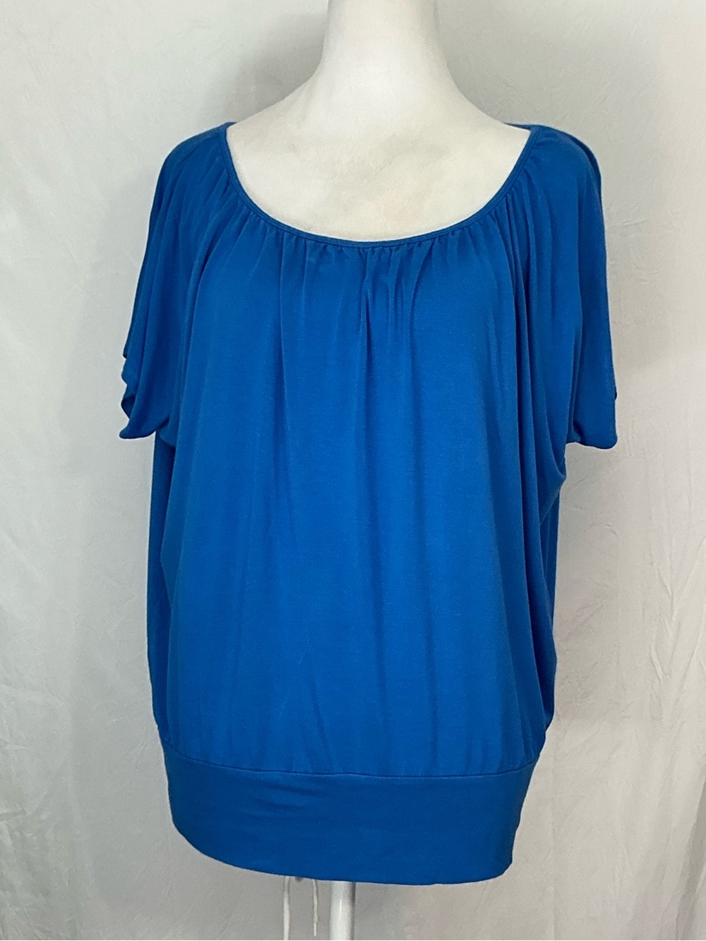 Cato Royal Blue Scoop Neck Dolman Sleeve Top